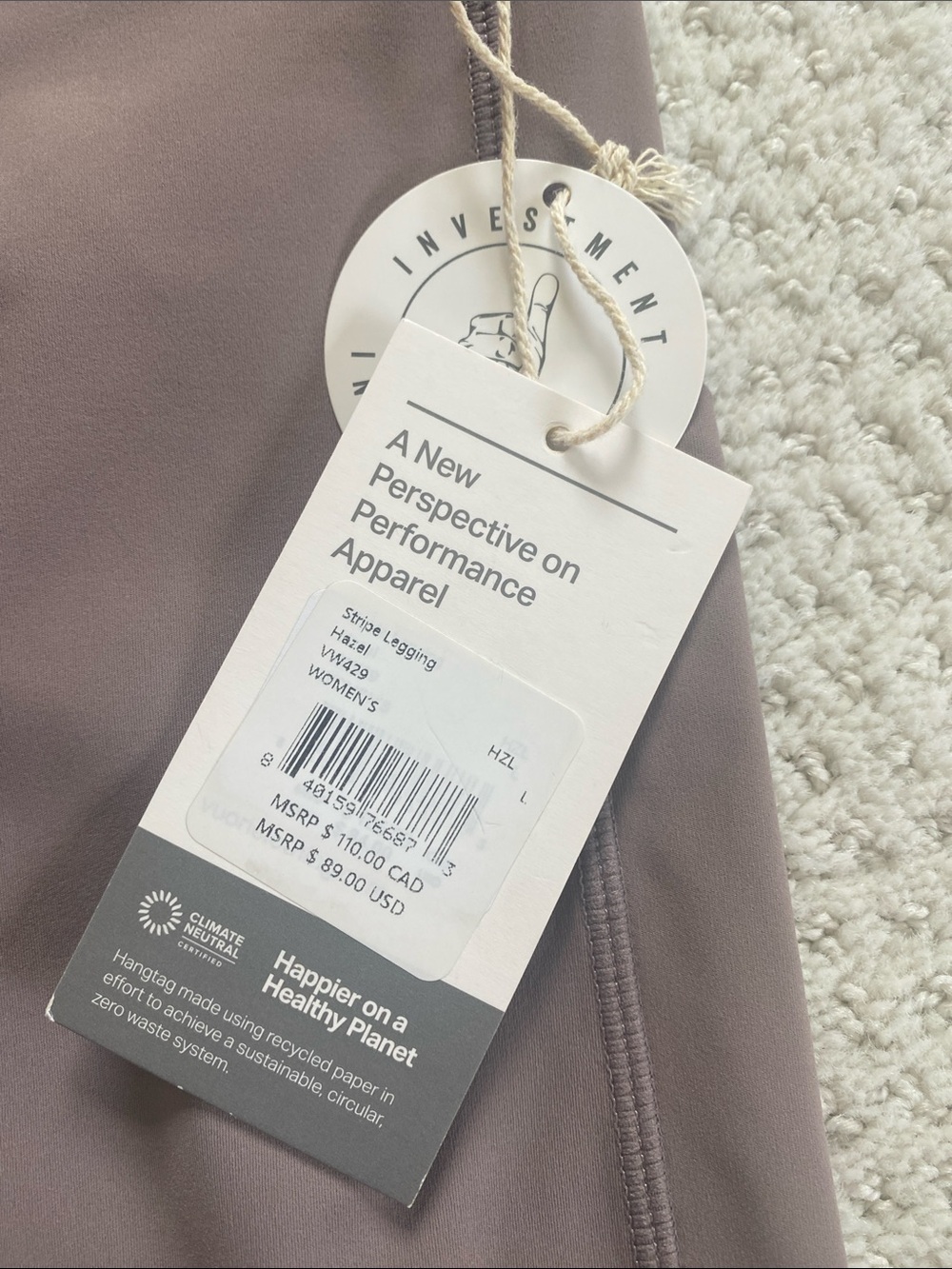 NWT Vuori Stripe Leggings, size Large - Picture 2 of 4
